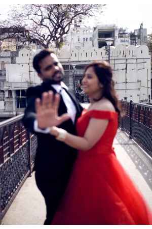 Couple in Black and Red